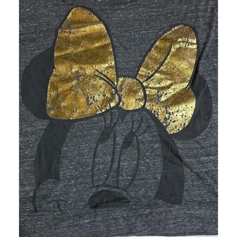 Disney Minnie Mouse‎ Gold Long Sleeve Crop Top. Women's size Medium NWT Gray